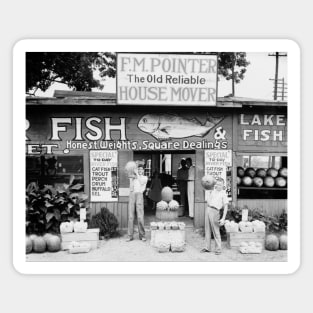 Roadside Market, 1936. Vintage Photo Magnet